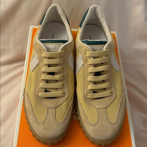 NWT VOILE BLANCHE Ines Sneaker in Ecru/Straw/Green - Picture 9 of 15